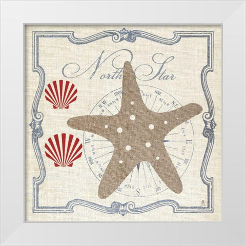Pacific Starfish White Modern Wood Framed Art Print by Mousseau, Studio
