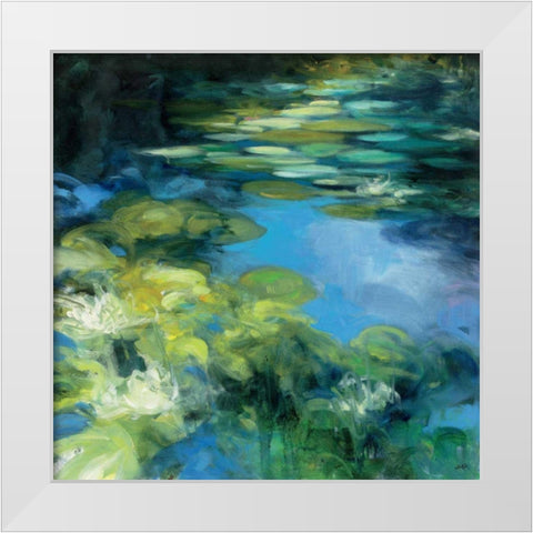 Water Lilies III White Modern Wood Framed Art Print by Purinton, Julia