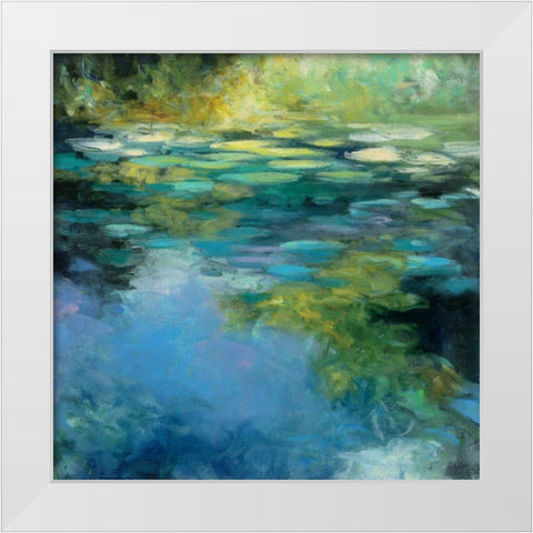 Water Lilies III White Modern Wood Framed Art Print by Purinton, Julia