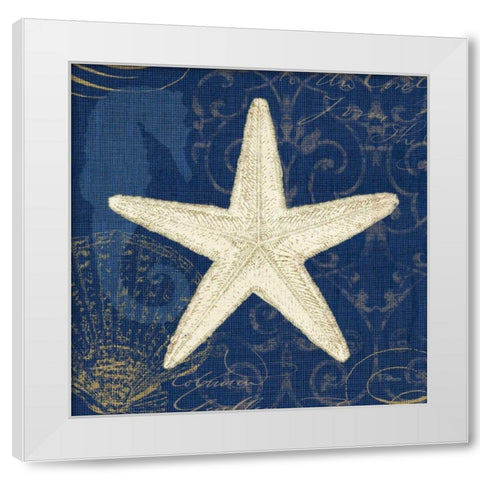 Coastal Moonlight I Teal Center White Modern Wood Framed Art Print by Pela Studio