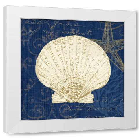 Coastal Moonlight II Teal Center White Modern Wood Framed Art Print by Pela Studio