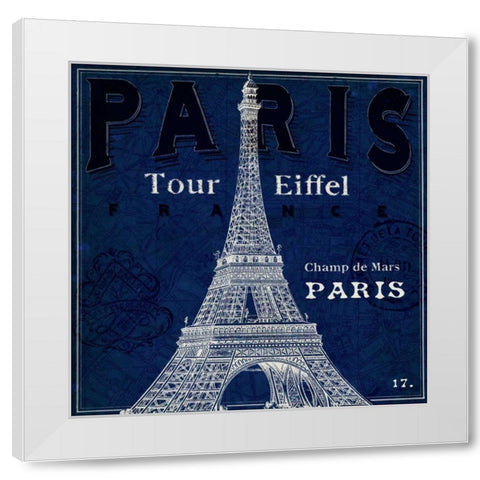 Blueprint Tour Eiffel  White Modern Wood Framed Art Print by Schlabach, Sue