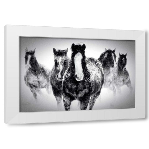 Winter Rumble White Modern Wood Framed Art Print by Carson, Deb Lee