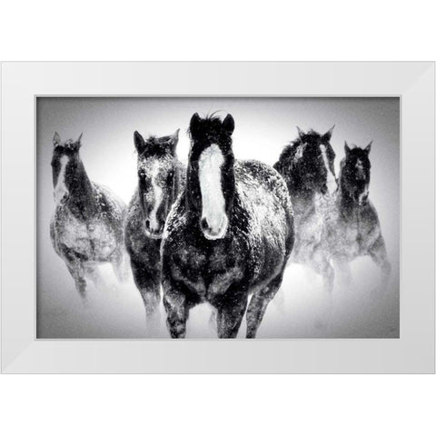 Winter Rumble White Modern Wood Framed Art Print by Carson, Deb Lee