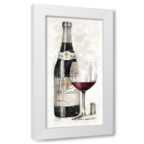 Pencil Wine I White Modern Wood Framed Art Print by Tillmon, Avery