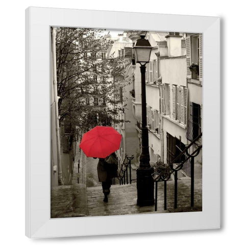 Paris Stroll II White Modern Wood Framed Art Print by Schlabach, Sue