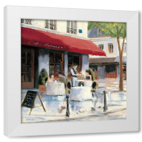 Relaxing at the Cafe I White Modern Wood Framed Art Print by Wiens, James