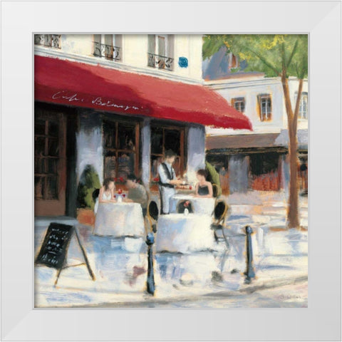 Relaxing at the Cafe I White Modern Wood Framed Art Print by Wiens, James