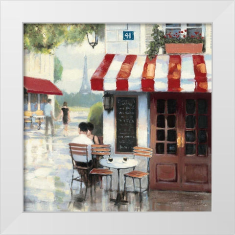 Relaxing at the Cafe II White Modern Wood Framed Art Print by Wiens, James