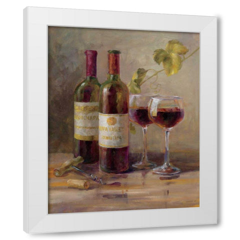 Opening the Wine I White Modern Wood Framed Art Print by Nai, Danhui