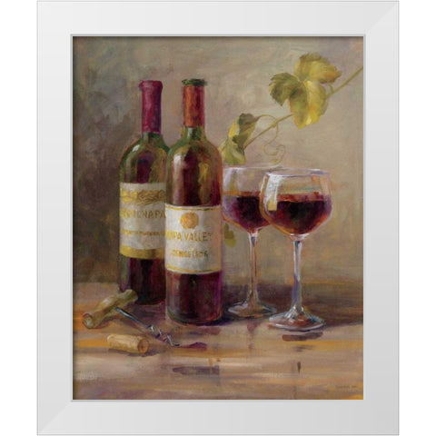 Opening the Wine I White Modern Wood Framed Art Print by Nai, Danhui