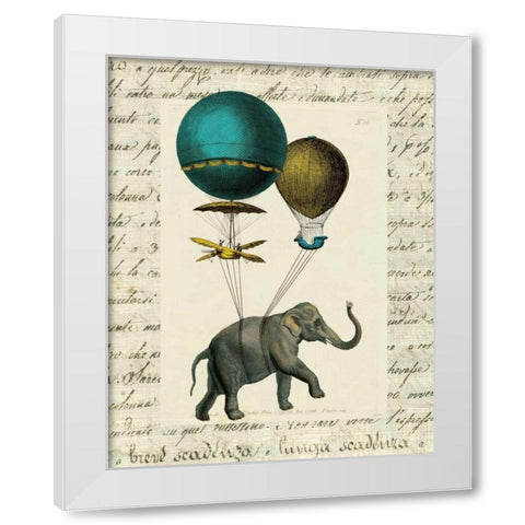 Elephant Ride I v.2 White Modern Wood Framed Art Print by Schlabach, Sue