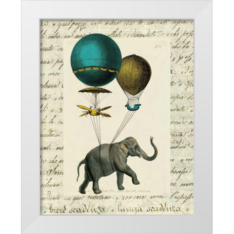 Elephant Ride I v.2 White Modern Wood Framed Art Print by Schlabach, Sue