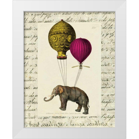 Elephant Ride II v.2 White Modern Wood Framed Art Print by Schlabach, Sue