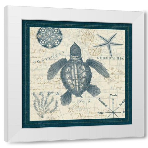Ocean Life VI White Modern Wood Framed Art Print by ERR, Pela