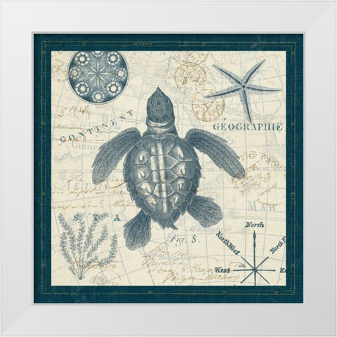 Ocean Life VI White Modern Wood Framed Art Print by ERR, Pela