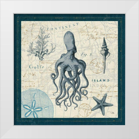 Ocean Life VII White Modern Wood Framed Art Print by ERR, Pela