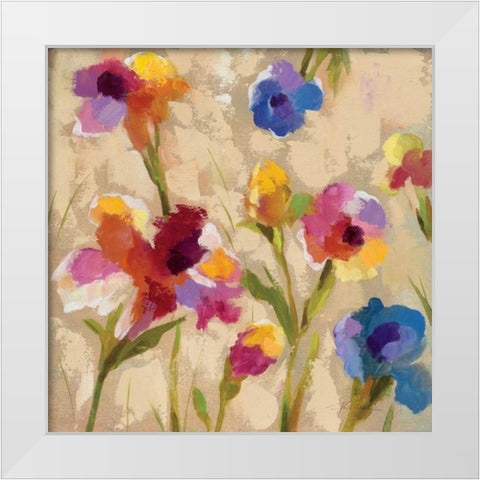 Bold Bright Flowers II White Modern Wood Framed Art Print by Vassileva, Silvia