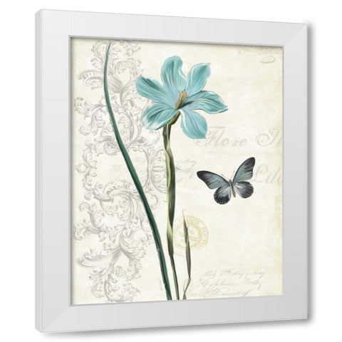 Lila Bleu I White Modern Wood Framed Art Print by Pertiet, Katie