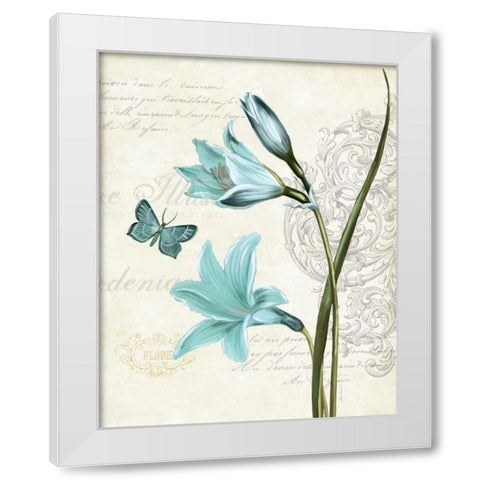 Lila Bleu II White Modern Wood Framed Art Print by Pertiet, Katie