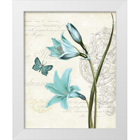 Lila Bleu II White Modern Wood Framed Art Print by Pertiet, Katie