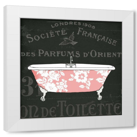 Chalkboard Bath II White Modern Wood Framed Art Print by Schlabach, Sue