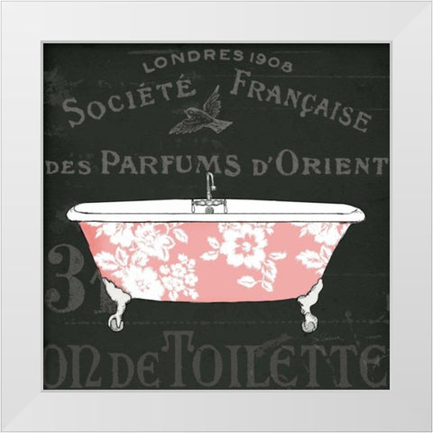 Chalkboard Bath II White Modern Wood Framed Art Print by Schlabach, Sue