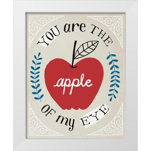 Apple of my Eye White Modern Wood Framed Art Print by Towne, Oliver
