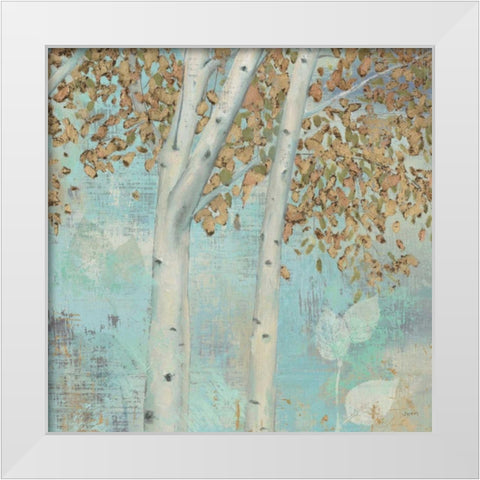 Golden Forest II White Modern Wood Framed Art Print by Wiens, James