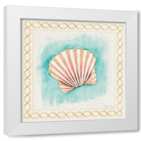 Coastal Mist Scallop White Modern Wood Framed Art Print by DeNeige, Elyse