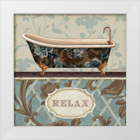 Bathroom Bliss I White Modern Wood Framed Art Print by Audit, Lisa