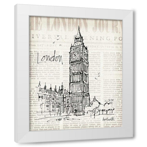City Sketches II White Modern Wood Framed Art Print by Tavoletti, Anne