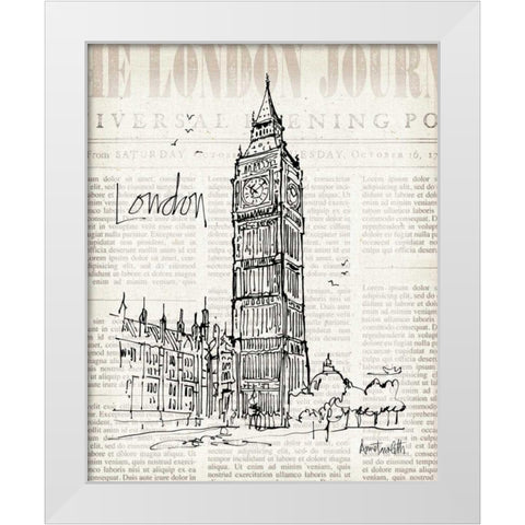 City Sketches II White Modern Wood Framed Art Print by Tavoletti, Anne
