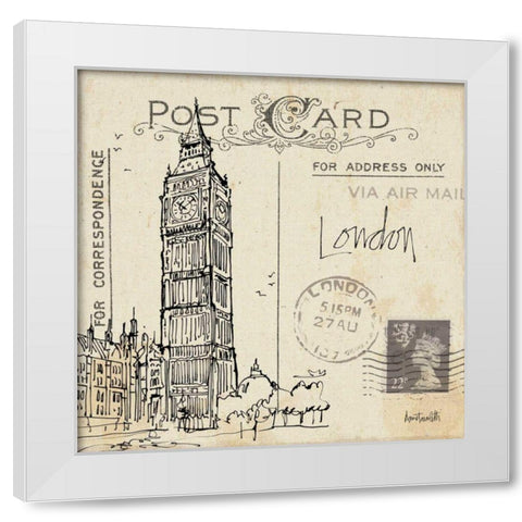 Postcard Sketches II White Modern Wood Framed Art Print by Tavoletti, Anne