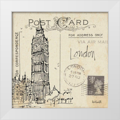 Postcard Sketches II White Modern Wood Framed Art Print by Tavoletti, Anne