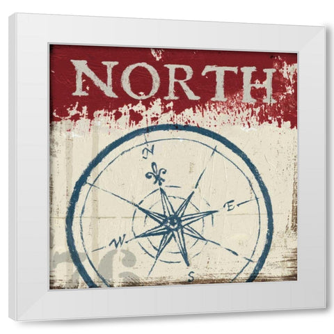 Nautical I Red White Modern Wood Framed Art Print by Wellington Studio