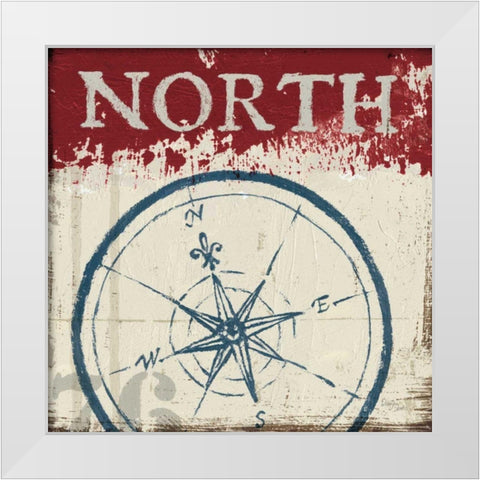 Nautical I Red White Modern Wood Framed Art Print by Wellington Studio