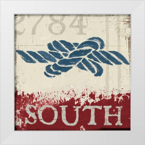 Nautical II Red White Modern Wood Framed Art Print by Wellington Studio