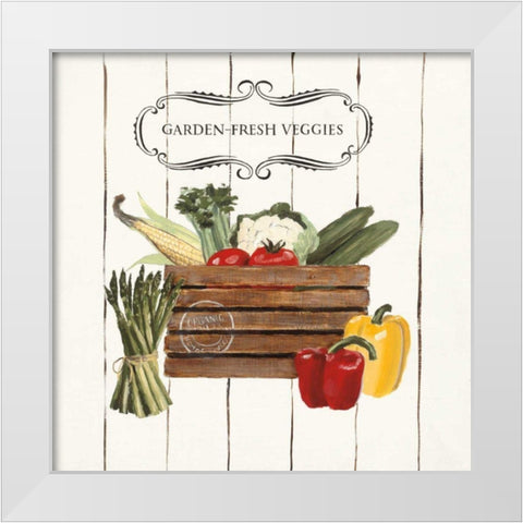 Gone to Market Fresh Veggies White Modern Wood Framed Art Print by Fabiano, Marco