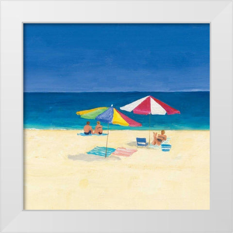 Day at the Beach Sq II White Modern Wood Framed Art Print by Tillmon, Avery
