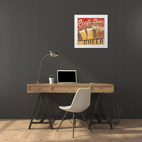 Craft Brew I White Modern Wood Framed Art Print by Pela Studio