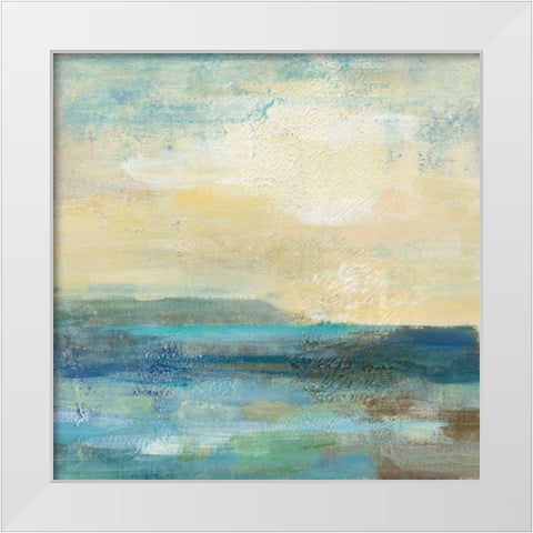 Sunset Beach I White Modern Wood Framed Art Print by Vassileva, Silvia