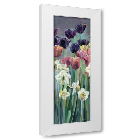 Grape Tulips Panel II White Modern Wood Framed Art Print by Hageman, Marilyn