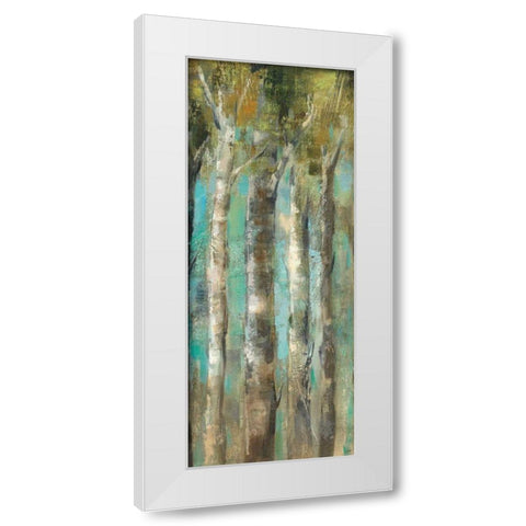 April Birch Forest Panel II White Modern Wood Framed Art Print by Vassileva, Silvia
