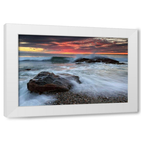 Splash Boom White Modern Wood Framed Art Print by Gendreau, Katherine