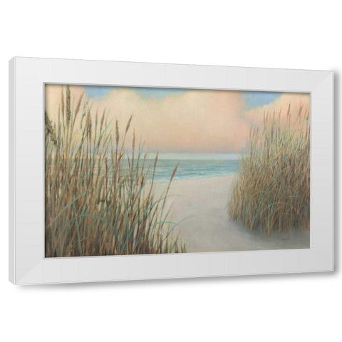 Beach Trail I White Modern Wood Framed Art Print by Wiens, James