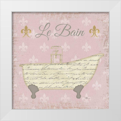 Vintage Bath VI Fleur Pink White Modern Wood Framed Art Print by Pela Studio