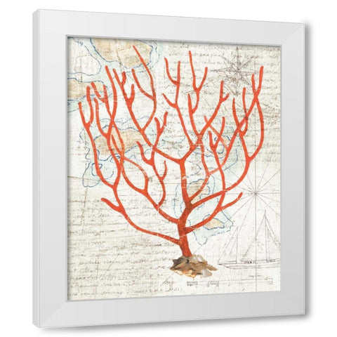 Textured Coral I White Modern Wood Framed Art Print by Tillmon, Avery