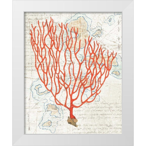 Textured Coral IV White Modern Wood Framed Art Print by Tillmon, Avery