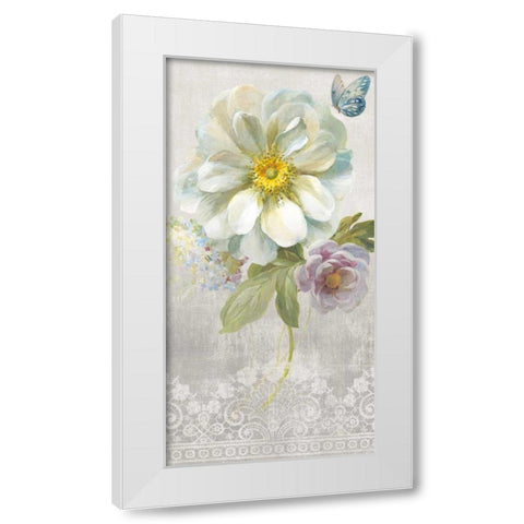 Textile Floral IV White Modern Wood Framed Art Print by Nai, Danhui